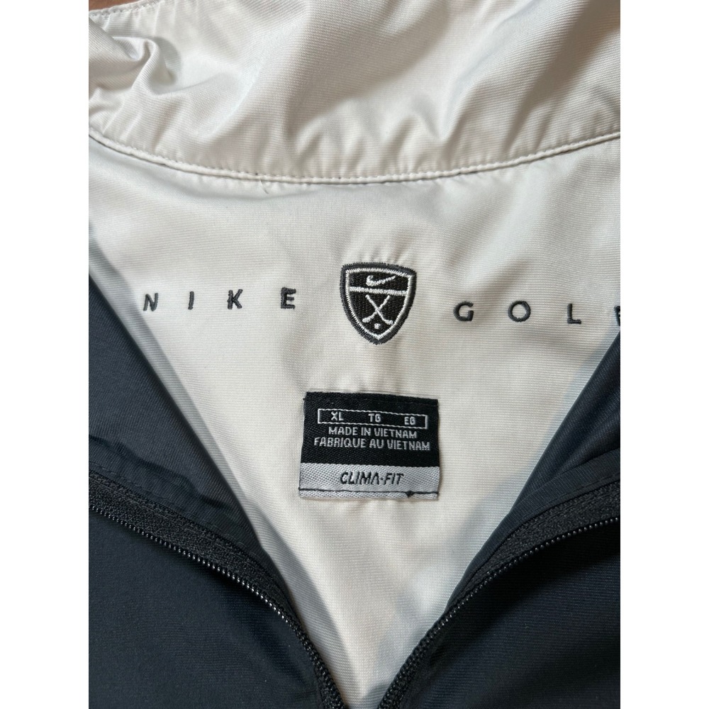 Nike Golf Pullover Mens XL Black Clima-Fit 1/4 Zip Windbreaker Jacket - Picture 2 of 9